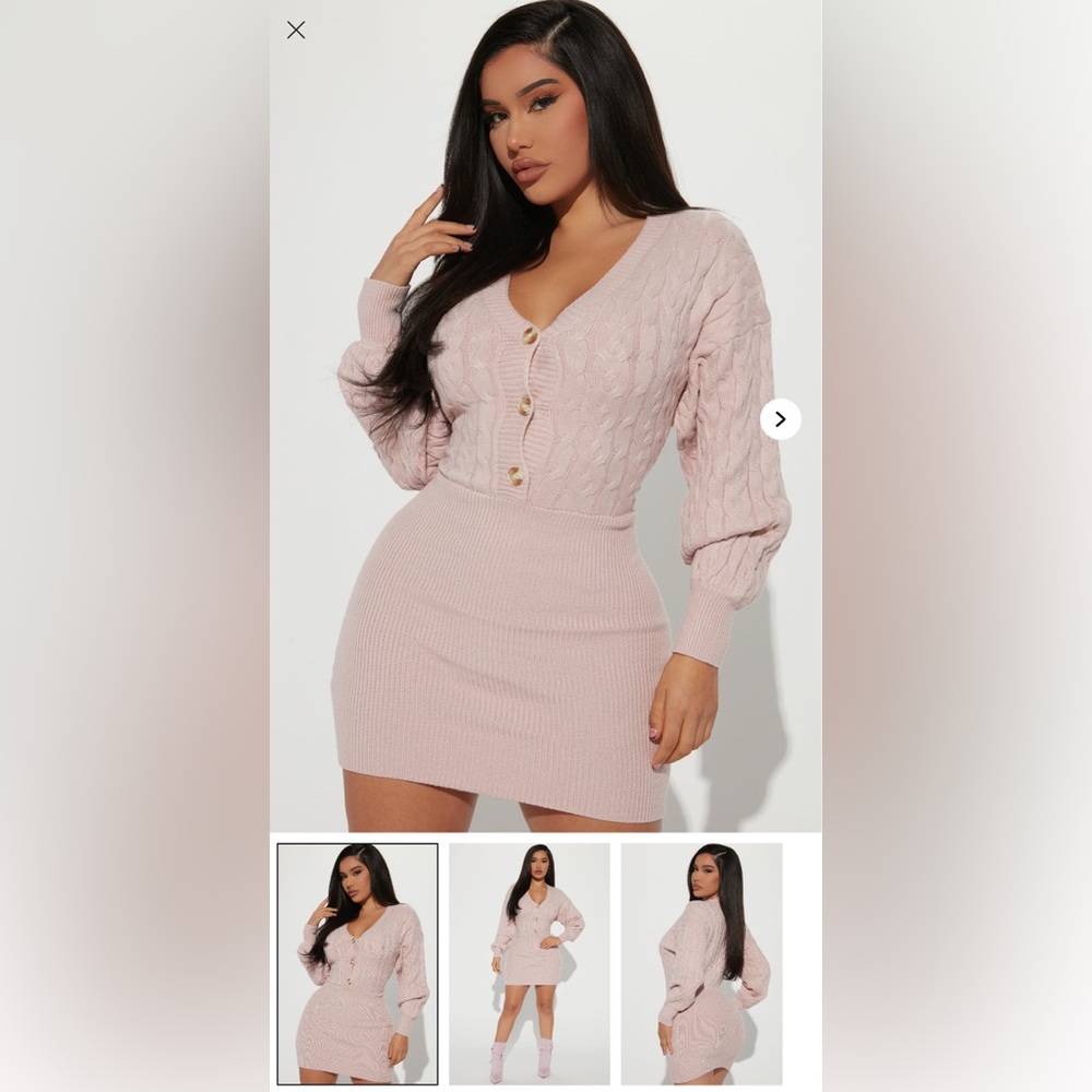 Fashion Nova Mini Pink Knit Dress - Picture 1 of 2